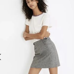 Madewell Herringbone Assembly A-Line Mini Skirt SZ 00 MB006